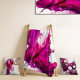 Abstract Liquid ink Throw Blanket - Ancient Mystery In Viva Magenta II