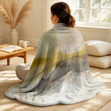 Abstract Liquid ink Throw Blanket - Mustard Yellow Secrets V