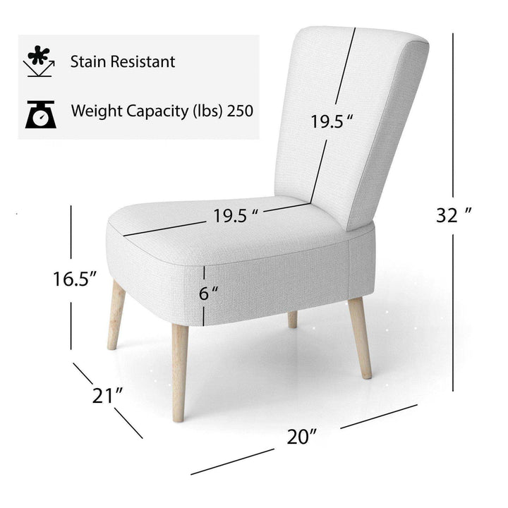Multi-Colour Bird On Tree - Upholstered Farmhouse Accent Slipper Chair