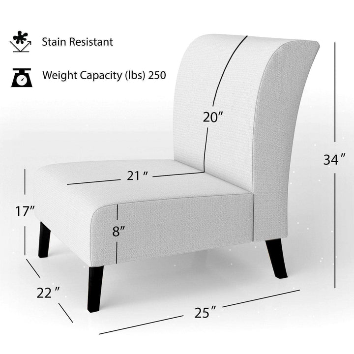 Multi-Colour Bird On Tree - Upholstered Farmhouse Accent Slipper Chair
