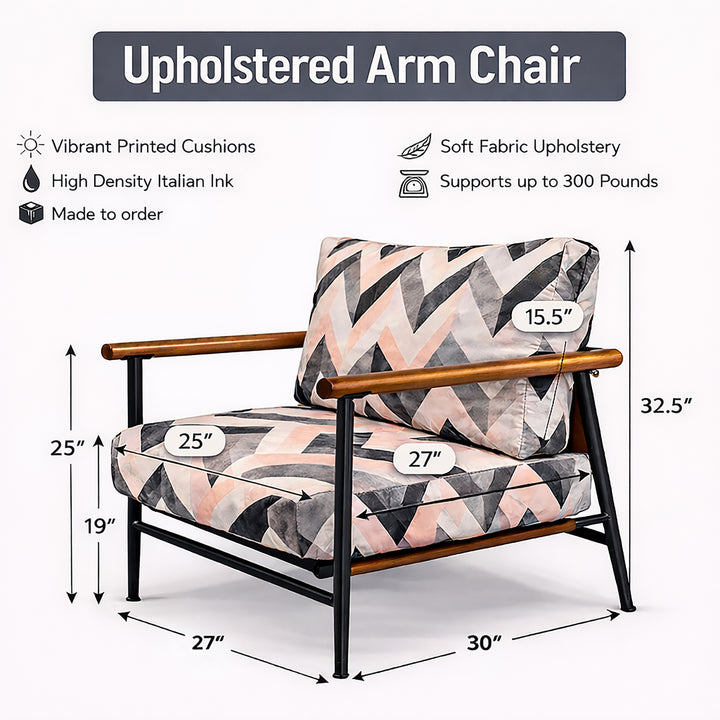 Green Hazy Pine Trees Reflection - Upholstered Accent Chair