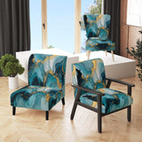 Turquoise Gold Infused Marble II- Upholstered Accent Chair