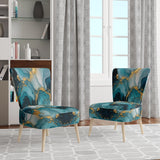 Turquoise Gold Infused Marble II- Upholstered Accent Chair