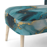 Turquoise Gold Infused Marble II- Upholstered Accent Chair