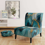 Turquoise Gold Infused Marble II- Upholstered Accent Chair