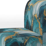 Turquoise Gold Infused Marble II- Upholstered Accent Chair