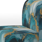 Turquoise Gold Infused Marble II- Upholstered Accent Chair
