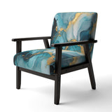 Turquoise Gold Infused Marble II- Upholstered Accent Chair