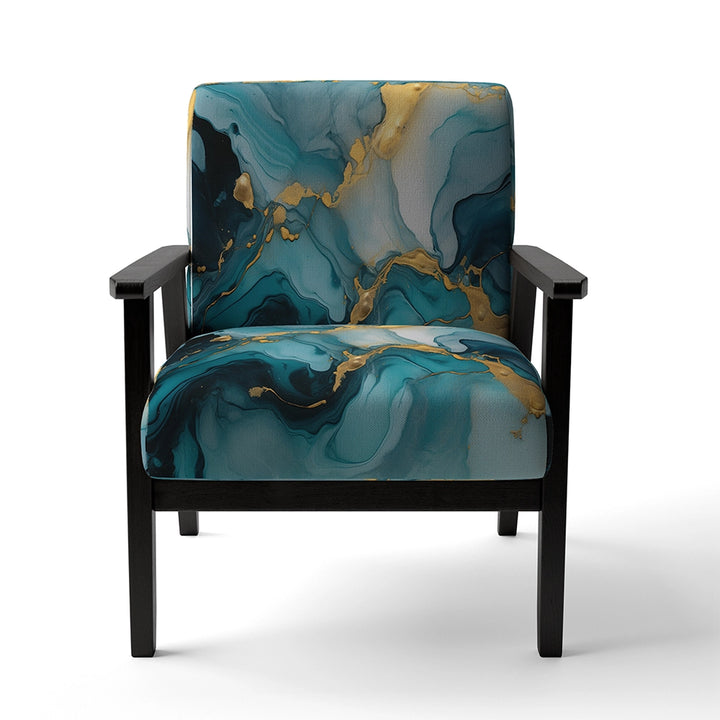 Turquoise Gold Infused Marble II- Upholstered Accent Chair