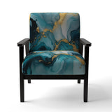 Turquoise Gold Infused Marble II- Upholstered Accent Chair