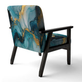 Turquoise Gold Infused Marble II- Upholstered Accent Chair