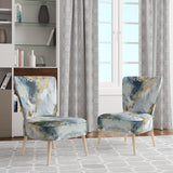 Grey and Gold Tender Liquid Ink Art II- Upholstered Accent Chair