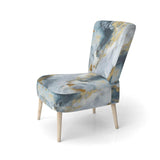 Grey and Gold Tender Liquid Ink Art II- Upholstered Accent Chair