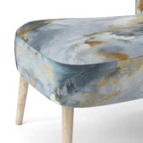 Grey and Gold Tender Liquid Ink Art II- Upholstered Accent Chair