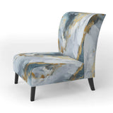 Grey and Gold Tender Liquid Ink Art II- Upholstered Accent Chair