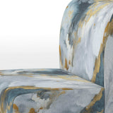 Grey and Gold Tender Liquid Ink Art II- Upholstered Accent Chair