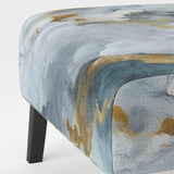 Grey and Gold Tender Liquid Ink Art II- Upholstered Accent Chair