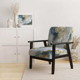 Grey and Gold Tender Liquid Ink Art II- Upholstered Accent Chair