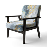 Grey and Gold Tender Liquid Ink Art II- Upholstered Accent Chair