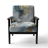 Grey and Gold Tender Liquid Ink Art II- Upholstered Accent Chair