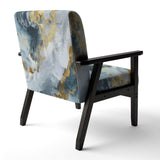 Grey and Gold Tender Liquid Ink Art II- Upholstered Accent Chair