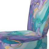 Turquoise and Purple Liquid Art II- Upholstered Accent Chair