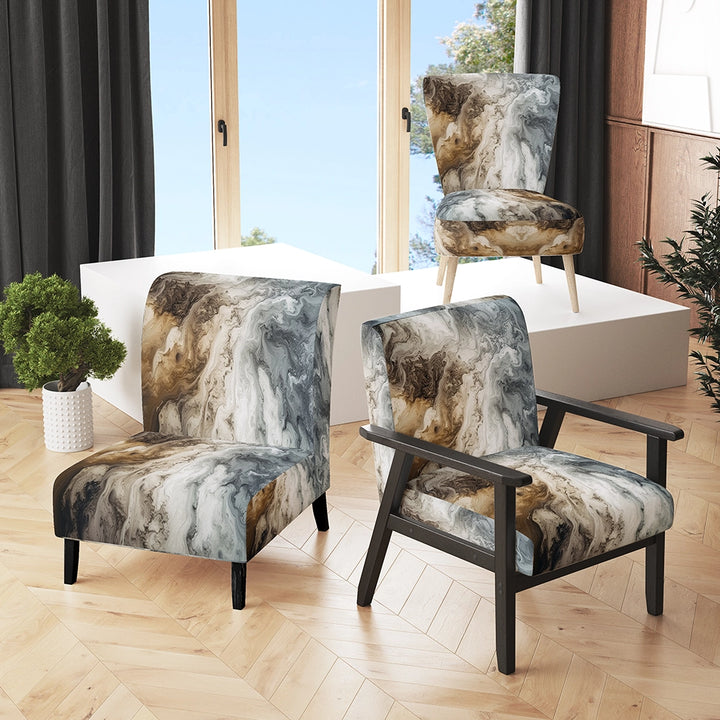 Abstract Marble With Copy Space II- Upholstered Accent Chair