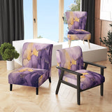 Purple and Gold Marble Ink Clouds I- Upholstered Accent Chair