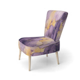 Purple and Gold Marble Ink Clouds I- Upholstered Accent Chair