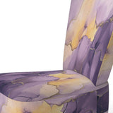 Purple and Gold Marble Ink Clouds I- Upholstered Accent Chair