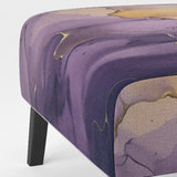 Purple and Gold Marble Ink Clouds I- Upholstered Accent Chair