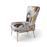 Gold and Black Marble Waves III- Upholstered Accent Chair