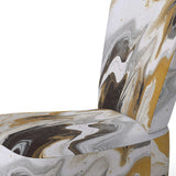 Gold and Black Marble Waves III- Upholstered Accent Chair