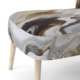 Gold and Black Marble Waves III- Upholstered Accent Chair