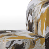 Gold and Black Marble Waves III- Upholstered Accent Chair