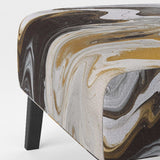 Gold and Black Marble Waves III- Upholstered Accent Chair