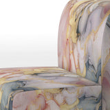 Grey and Pink Tender Liquid Ink Art I- Upholstered Accent Chair