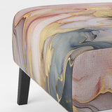 Grey and Pink Tender Liquid Ink Art I- Upholstered Accent Chair