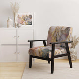 Grey and Pink Tender Liquid Ink Art I- Upholstered Accent Chair