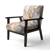 Grey and Pink Tender Liquid Ink Art I- Upholstered Accent Chair