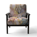 Grey and Pink Tender Liquid Ink Art I- Upholstered Accent Chair