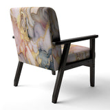 Grey and Pink Tender Liquid Ink Art I- Upholstered Accent Chair