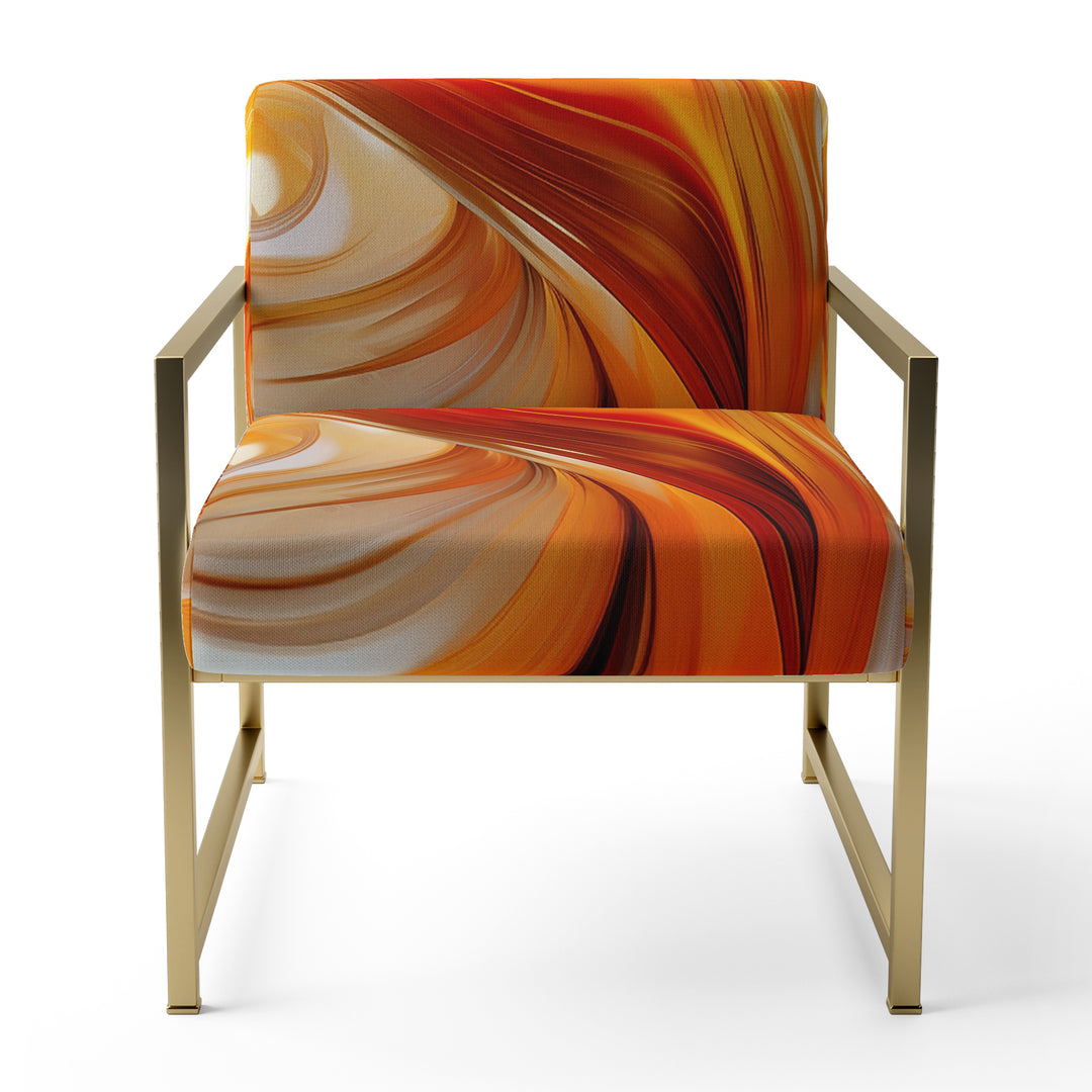 Orange Abstract Warm Fractal Design VII - Modern Accent Chair