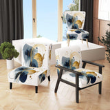 Landscape of Dark Blue and Gold Strokes III- Upholstered Accent Chair