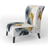 Landscape of Dark Blue and Gold Strokes III- Upholstered Accent Chair