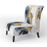 Landscape of Dark Blue and Gold Strokes III- Upholstered Accent Chair