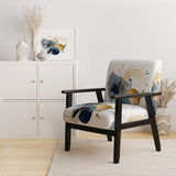 Landscape of Dark Blue and Gold Strokes III- Upholstered Accent Chair