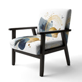 Landscape of Dark Blue and Gold Strokes III- Upholstered Accent Chair