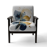 Landscape of Dark Blue and Gold Strokes III- Upholstered Accent Chair