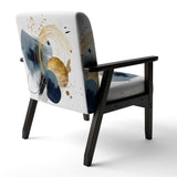 Landscape of Dark Blue and Gold Strokes III- Upholstered Accent Chair